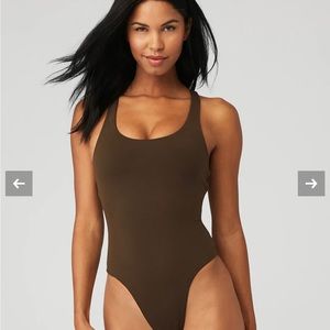 Alo Yoga Sleek Back BodySuit in Espresso